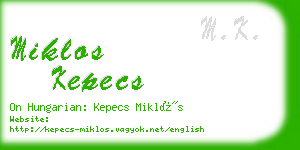 miklos kepecs business card